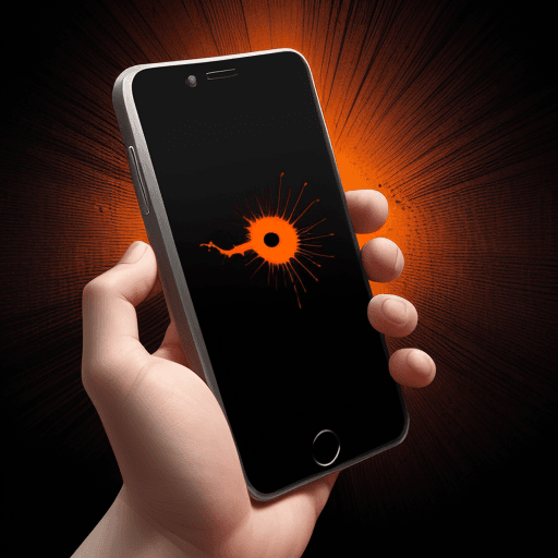 AI generated: This is illustration! the image depicts a hand reaching out from a phone screen, OUT OF A PHONE, b-h...