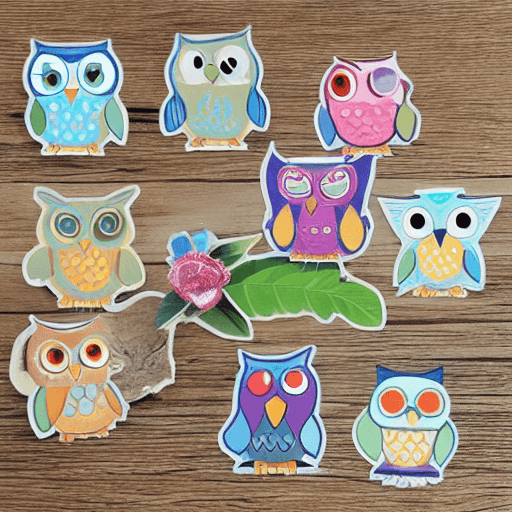 AI generated: 12 cute owl sticker