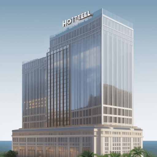 AI generated: professional intricate graphic of the outline of a hotel building with a transparent background, hig...