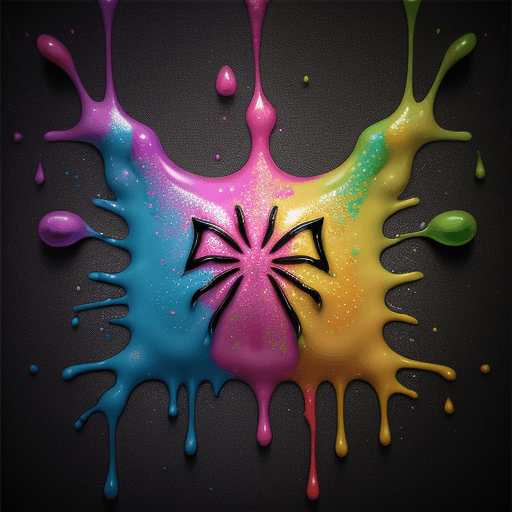 AI generated: colorful glittery slime, dripping, full canvas :: detailed octane render, seamless repeating pattern...
