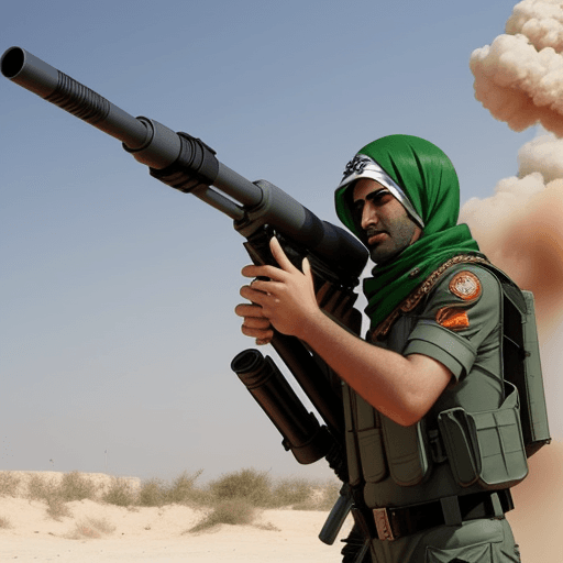 AI generated: HAMAS with rocket launcher