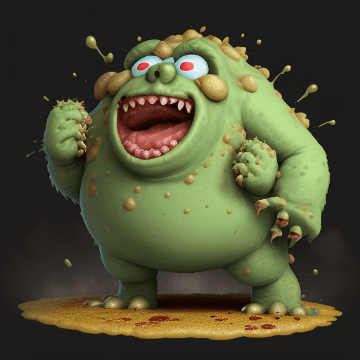 AI generated: vomit monster