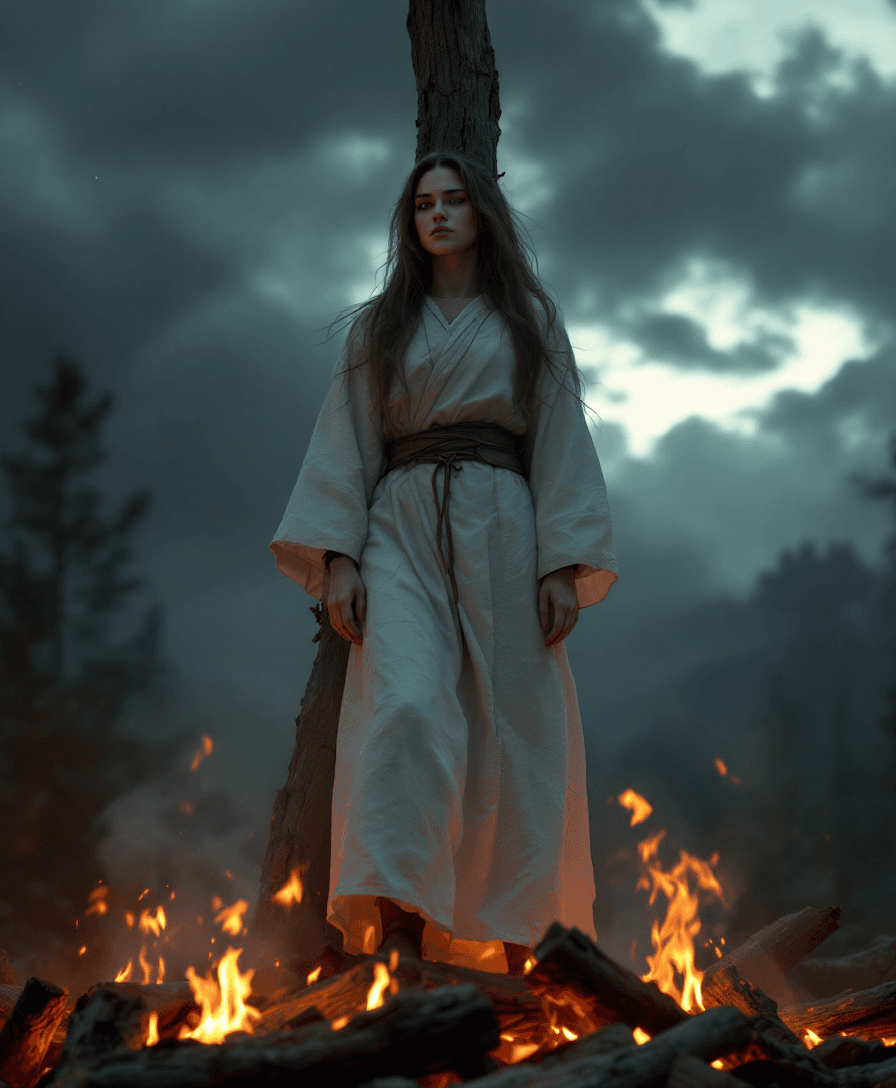 AI generated: A beautiful professional photo from the front of an ultra-realistic 15-year-old Joan of Arc standing...