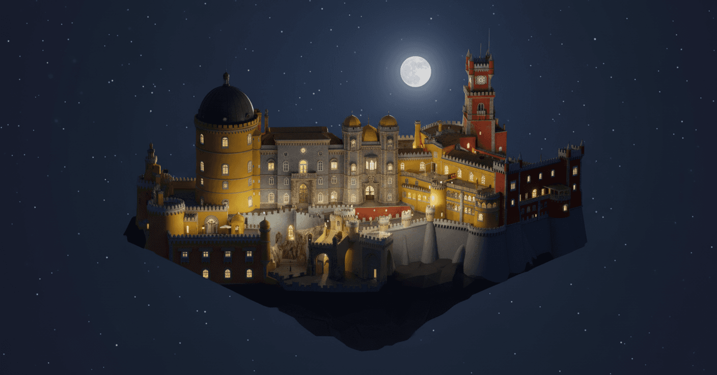 AI generated: make the building isometric view
at night
building only