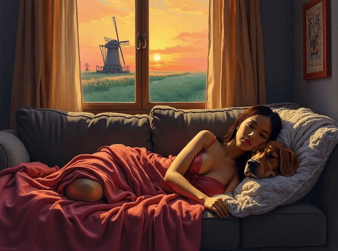 AI generated: Dormir avec une petite fille asiatique