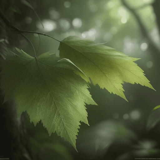 AI generated: Depict the gentle rustle of leaves as a breeze stirs through the forest, creating a dynamic and live...