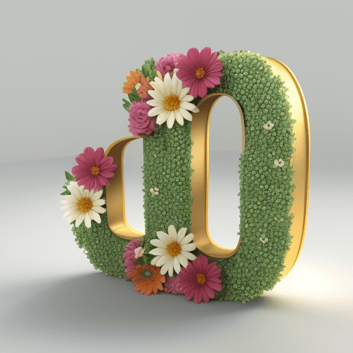AI generated: letter K  coloerd flowers 3d