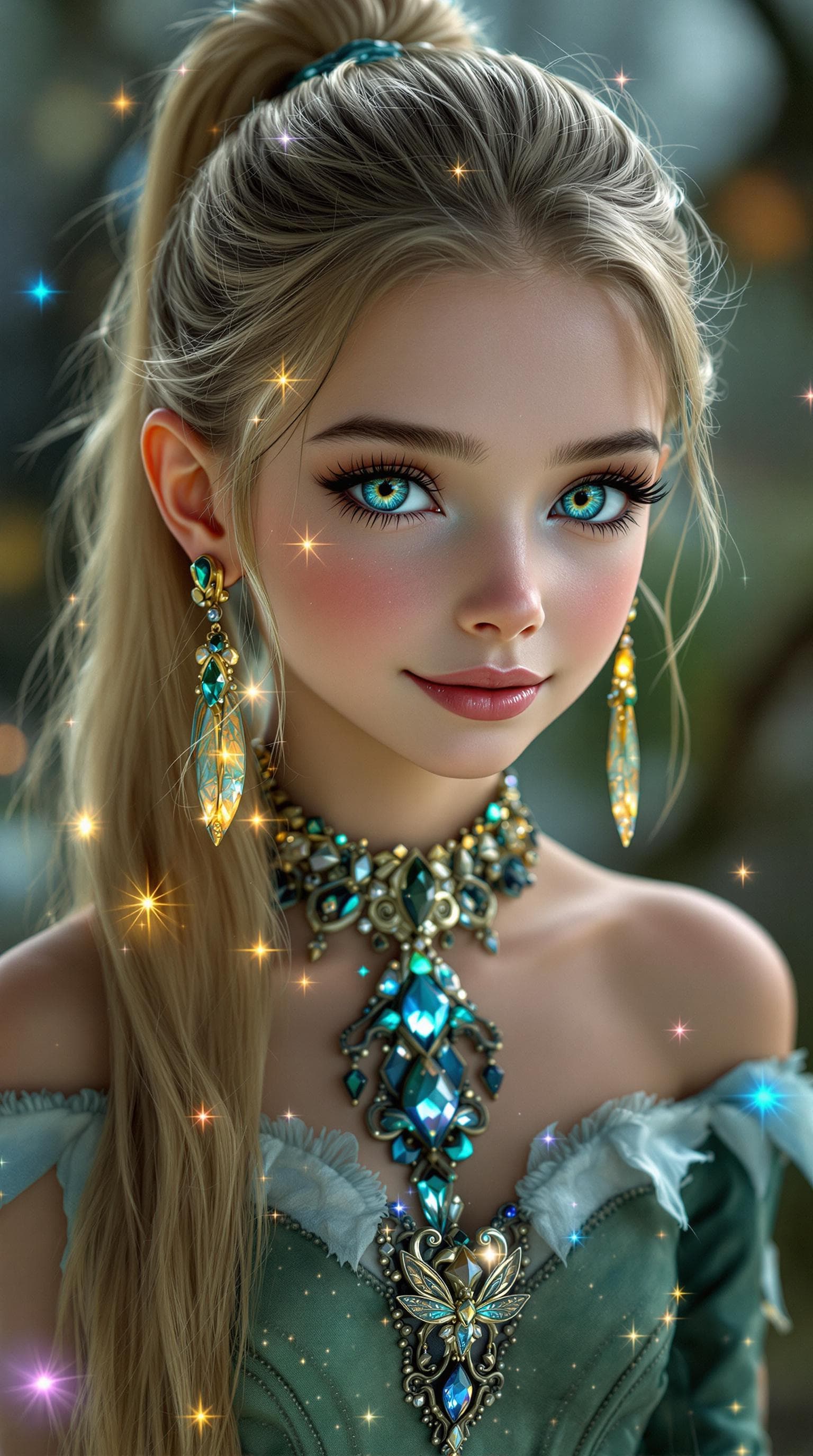 AI generated: a professional photo of a exceptionally beautiful girl Fairy (age 9) (full Body),(futuristic),(maste...