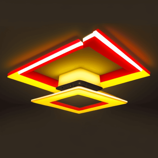 AI generated: patrones geometricos led,combinado con arte moderno,colores rojo,amarillo y blanco,de alta captacion...