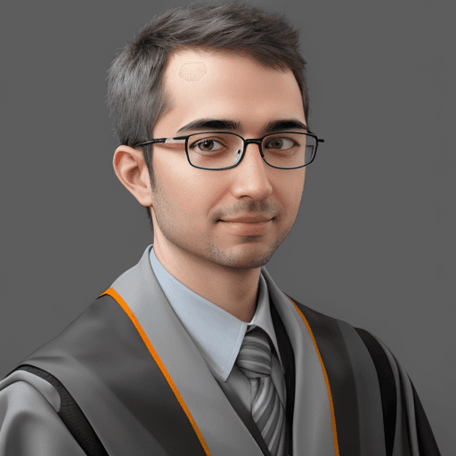 AI generated: portrait of an engineer with glasses with graduated gray background 