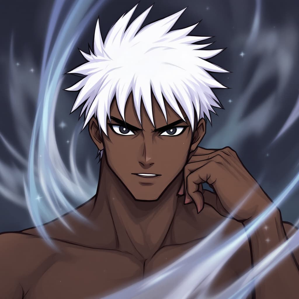 AI generated: expressive eyes, cute face, 1boy, Shota, kemono, Dark skin, 1boy, male focus, solo, black eyes, spik...