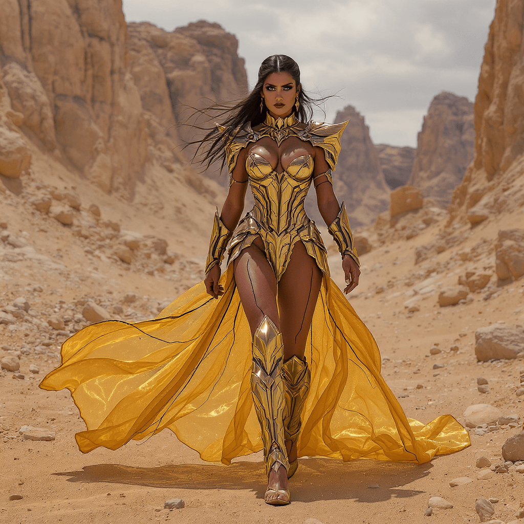 AI generated: A hyper realistic, life like, photographic, realistic, natural looking, fierce and regal warrior que...