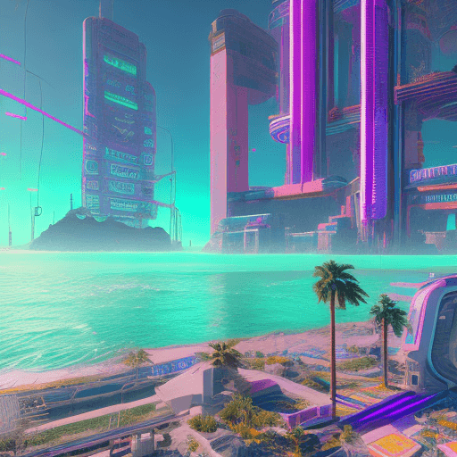 AI generated:  hyperrealism| intricate details| unreal engine |  bright sunny hopeful sythwave cyberpunk utopia 8k...