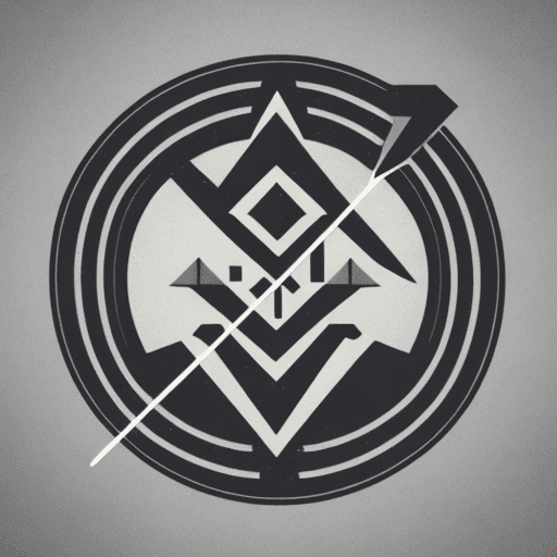 AI generated: geometric minimal rising arrows, logo, line, simple