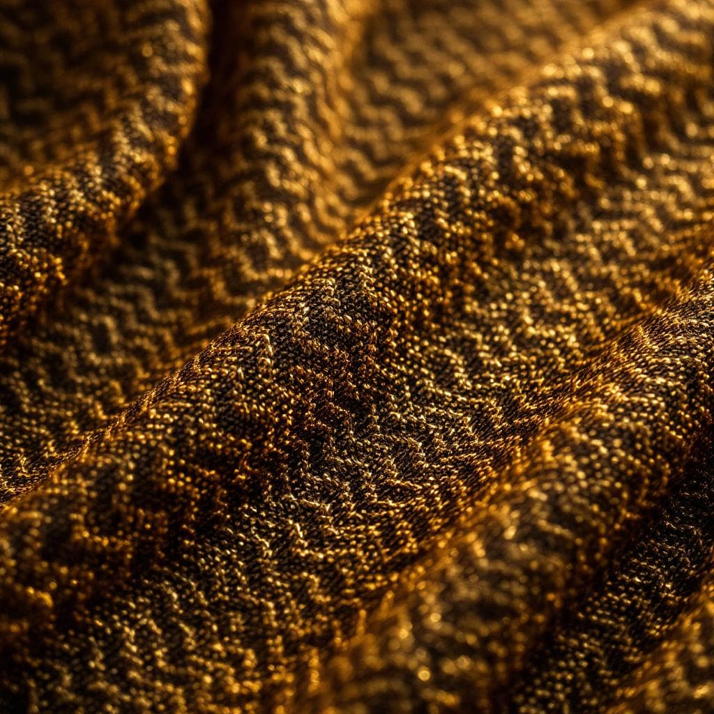 AI generated: A richly detailed close-up of a medieval-style textile fabric, featuring a woven haberget pattern wi...