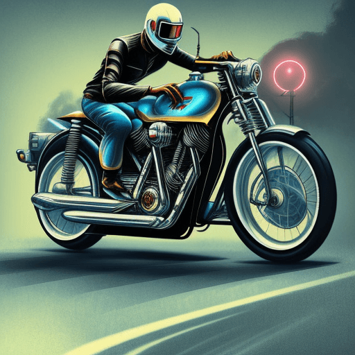 AI generated: Retro style illustration of a motorcycle, vintage style, vector illustration, realistic details, by ...
