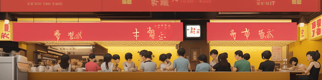 AI generated: relaxing cafe in Hong Kong, “This is a cha chaan teng (tea restaurant) located in Mong Kok, Hong Kon...