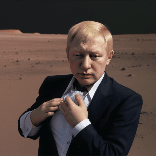 AI generated: Boris Yeltsin on Mars choking Putin