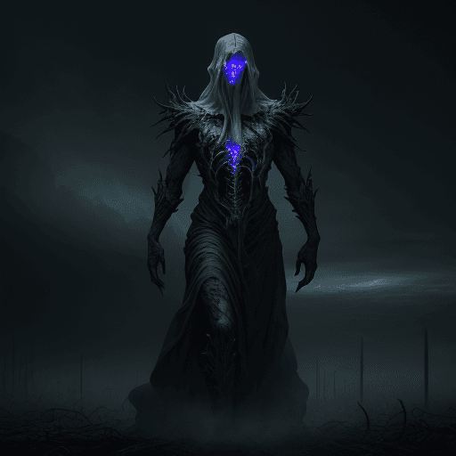 AI generated: harvester of sorrow, hyper realistic evil ethereal haunted ghost wraith spirit halloween demon, scar...