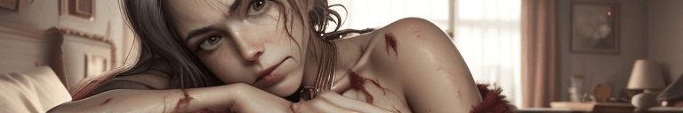 AI generated: a photo of a  woman in a Leotard(detailed face), (detailed realistic skin) messy hair, a red cozy be...