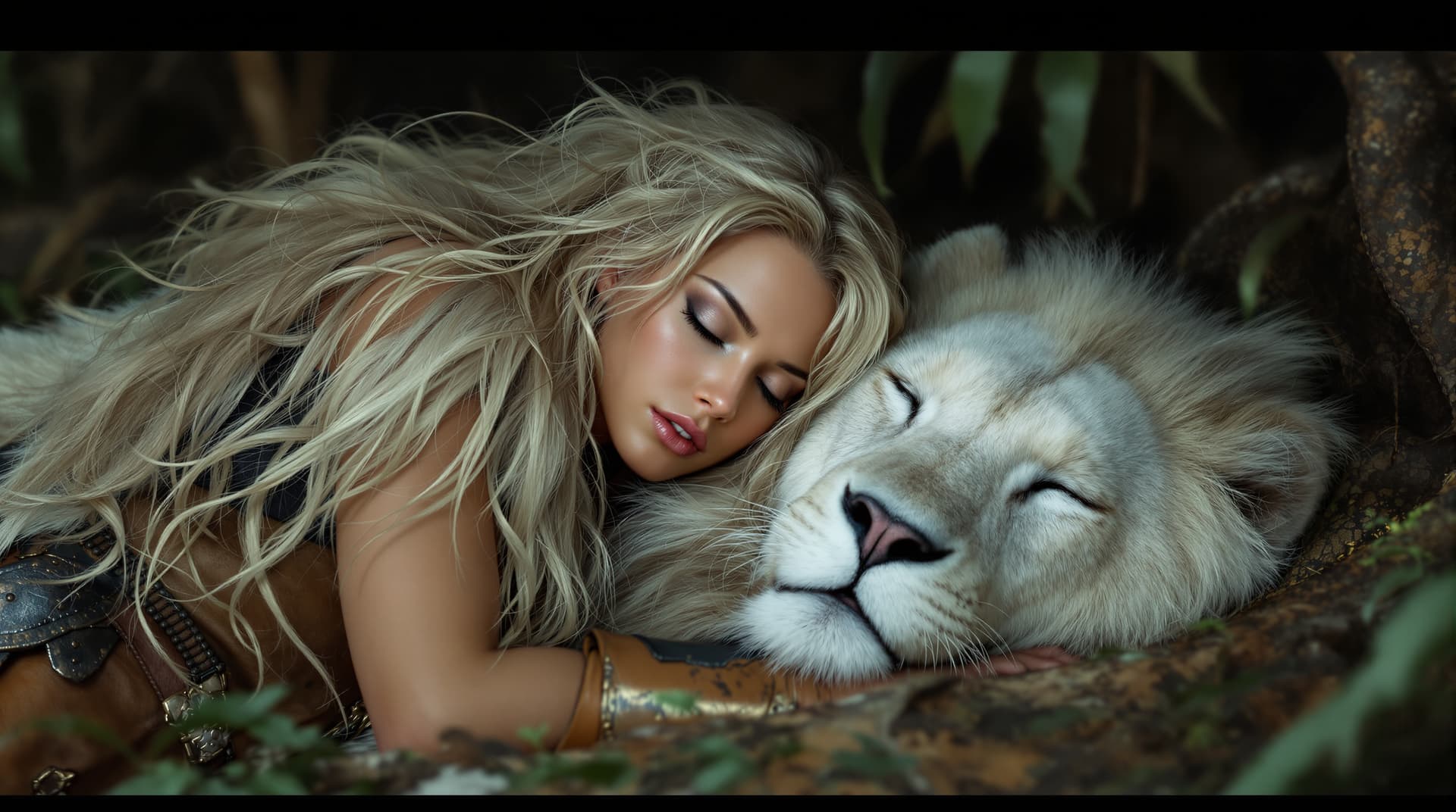 AI generated: img_1025. cdr Stunning image of a strong and beautiful white european warrioress with fierce white e...
