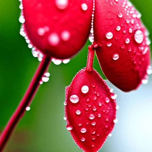 AI generated: lonely baby red bud with dew drops
