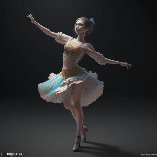 AI generated: dancing girl,  hyper realism, high detail, octane render, 8k