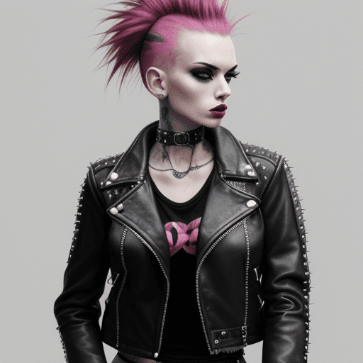 AI generated: woman with punk jacket
