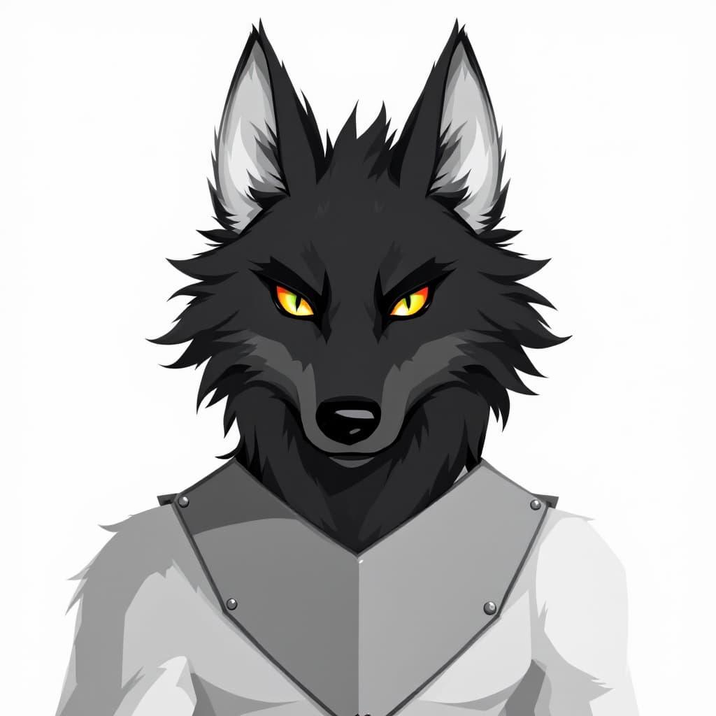 AI generated: Black Wolf fursona with dark gray, close to black, highlights. It has extra wolf ears. It also has a...