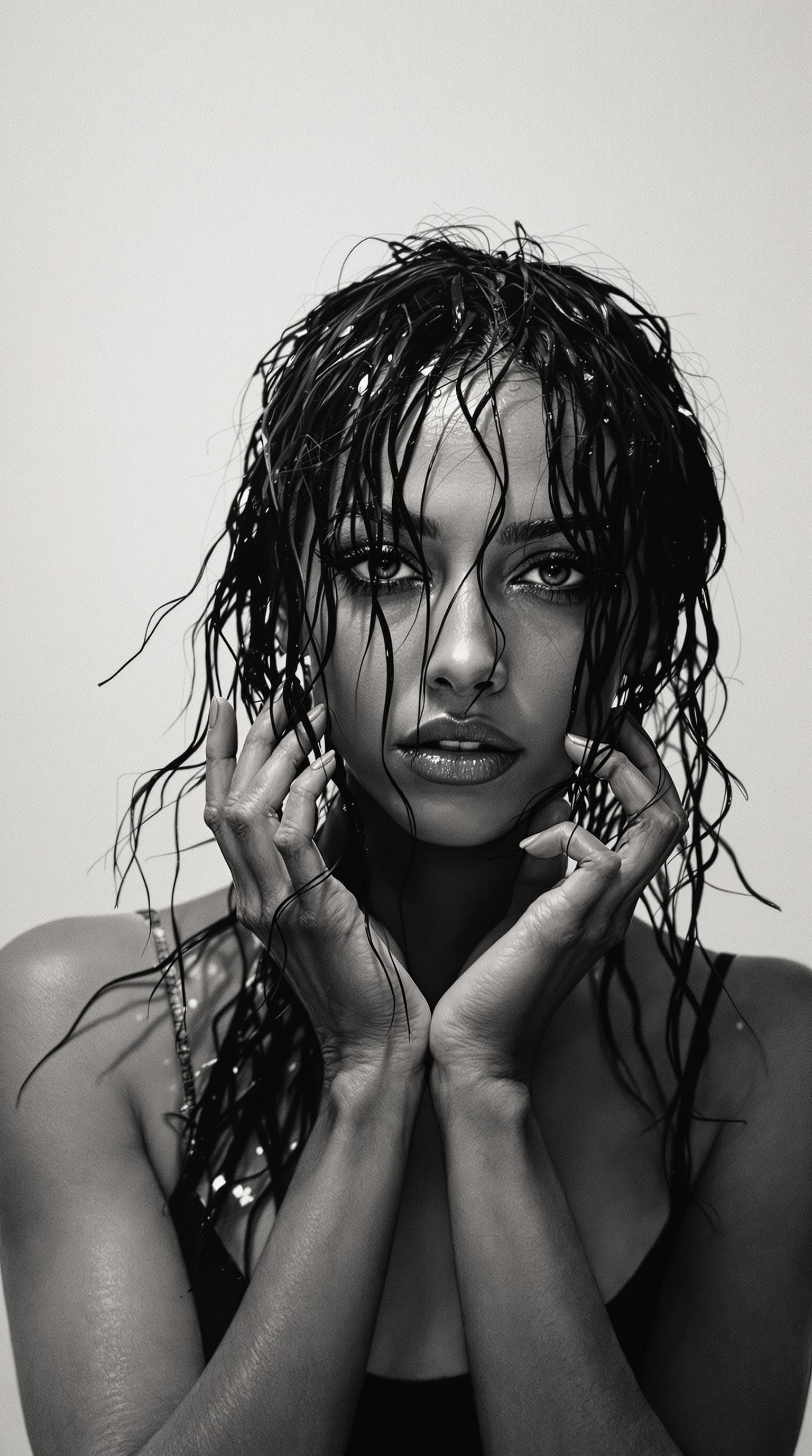 AI generated: digital photo art blending styles of Peter Coulson, Fernand Fonssagrives, and Mario Sorrenti, full-b...