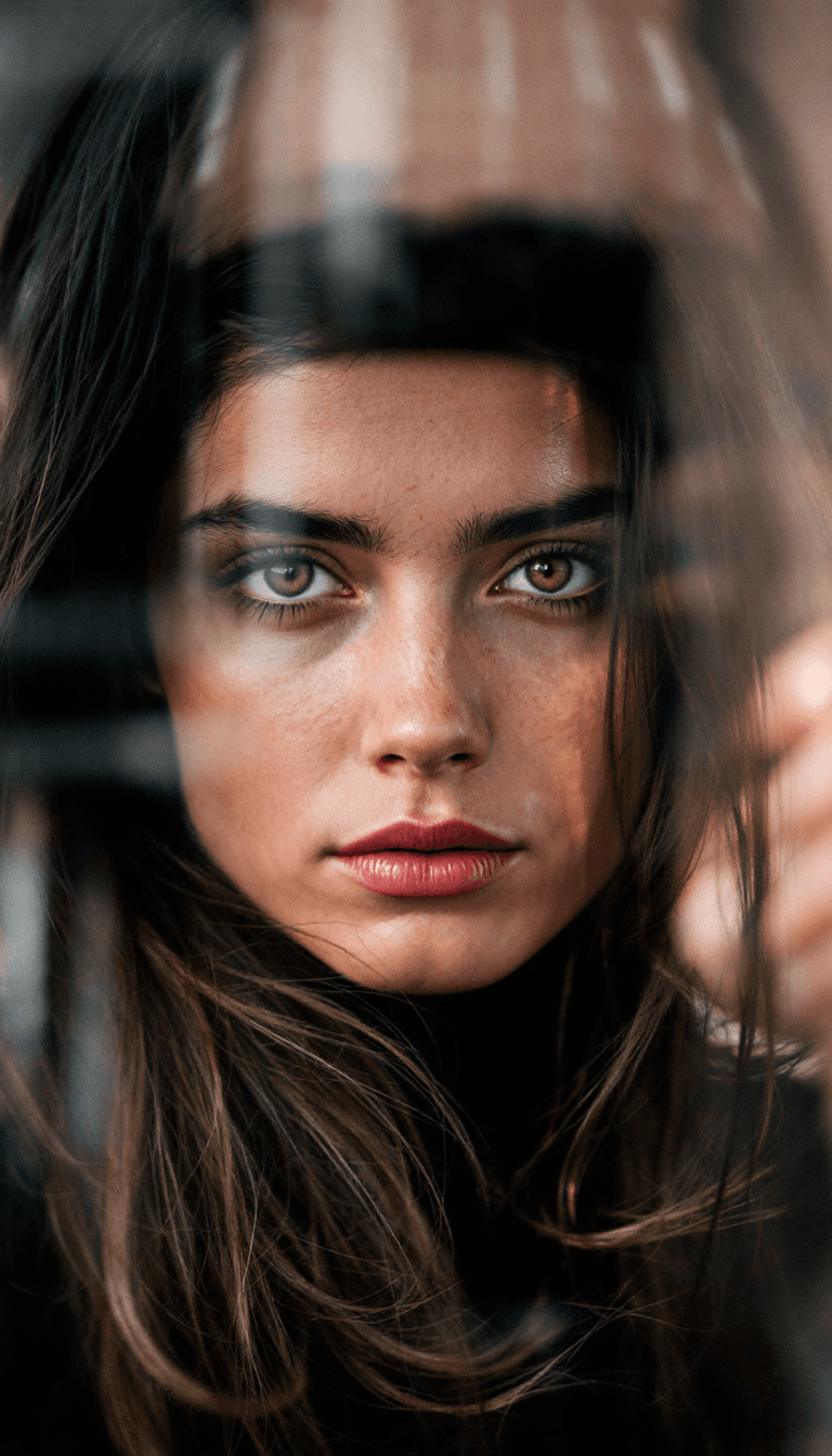 AI generated: Capturing the face at the same level as the eyes, providing a natural and balanced perspective