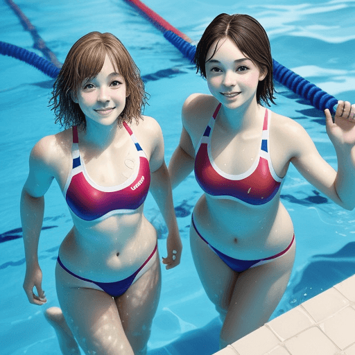 AI generated: swimming girls
