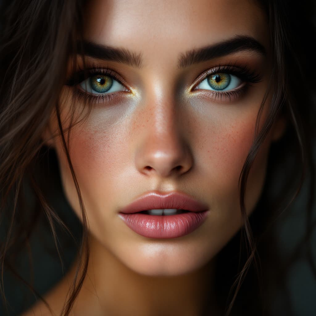 AI generated: close-up of a stunning fashion model , ultra-realistic portrait, shot on a Sony A7III, high quality ...