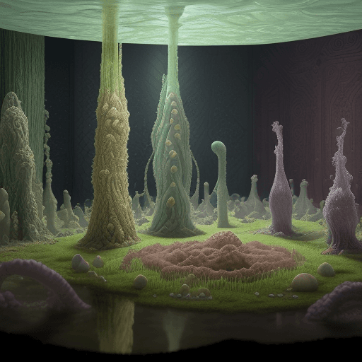 AI generated: A ultrarrealistic photo of several bacillus bacterias belonging to different microbial guilds compet...