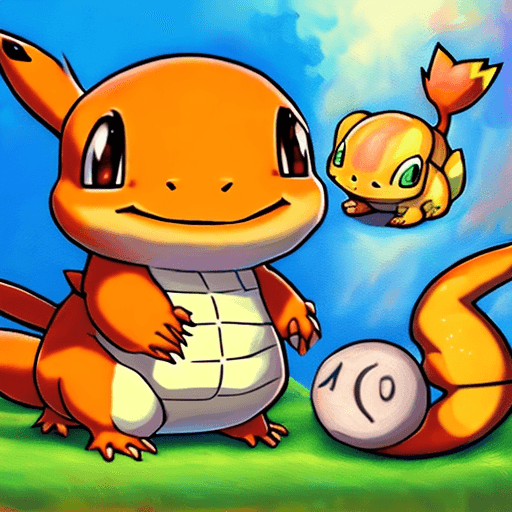 AI generated: High resolution cute painting of charmander,  bulbasur and squirtel to hang in the room of a newborn...