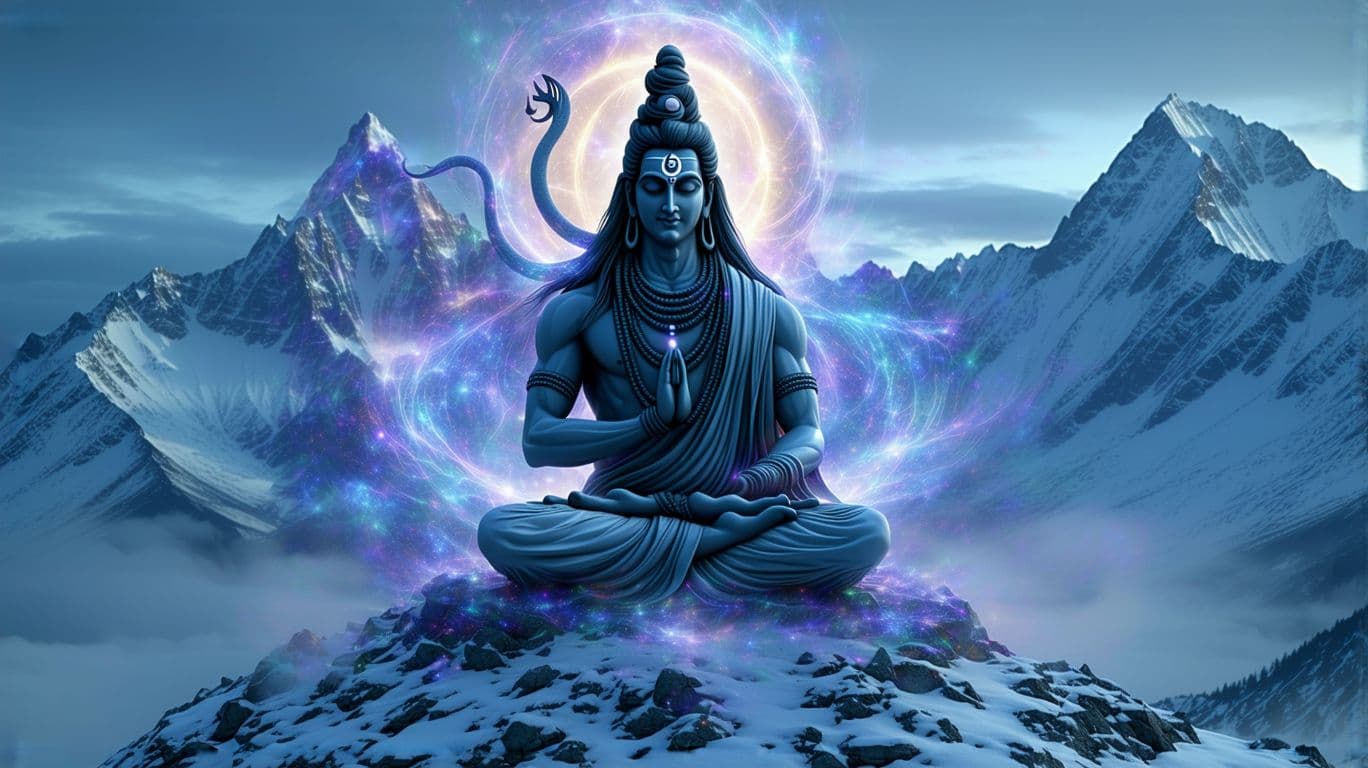 AI generated: Create a breathtaking, ultra-detailed 3D render of an abstract sculpture of Lord Shiva, the Hindu de...