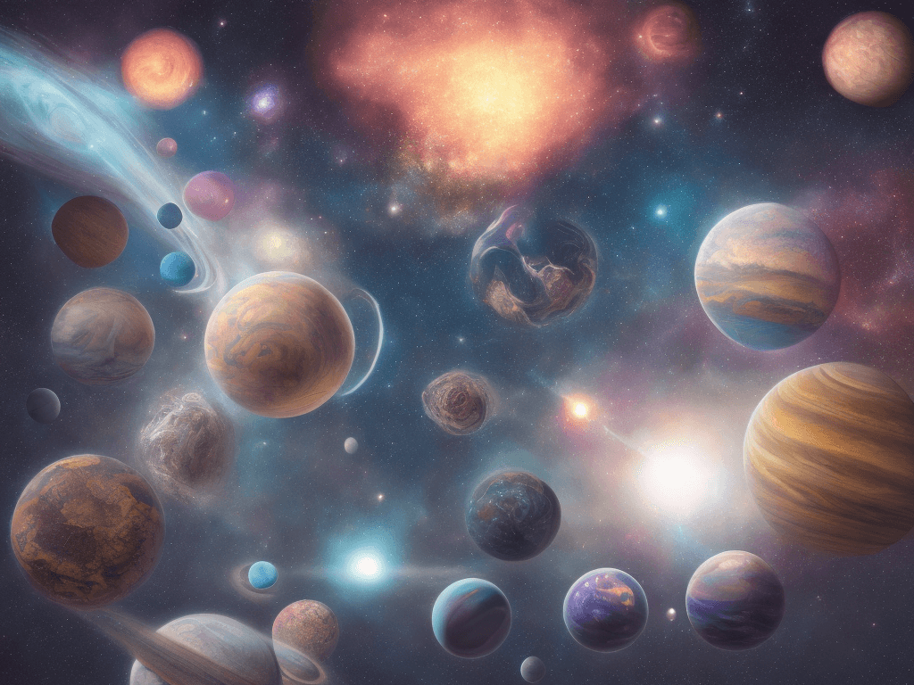 AI generated: observing the universe planets, hyperrealism hyper realistic, 8k resolution holographic astral cosmi...
