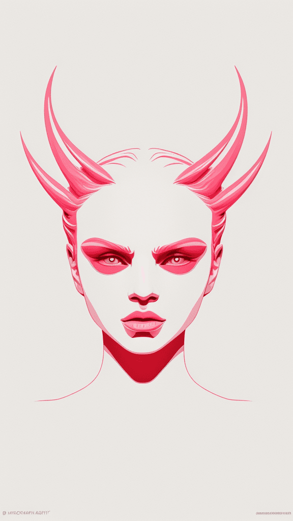 AI generated: (best quality, ultra-detailed, realistic:1. 2) demonic, clean lines, minimalist artwork, vibrant col...