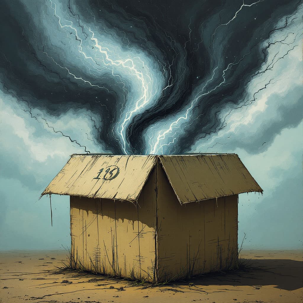 AI generated:  Storm Trapped in a Box
