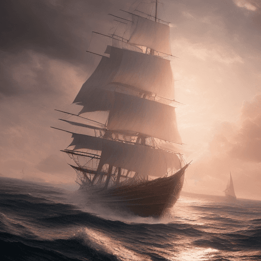 AI generated: Photo of a ultra realistic sailing ship, dramatic light, pale sunrise, cinematic lighting, battered,...