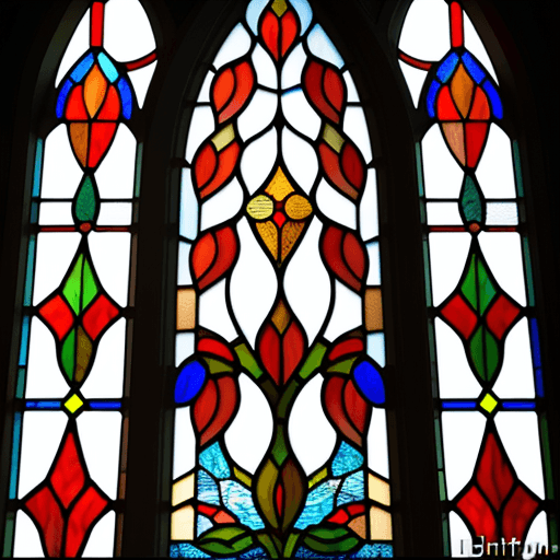 AI generated: mountain ash, stained glass tiffany, minimalism, ukrainian folklore, simple 