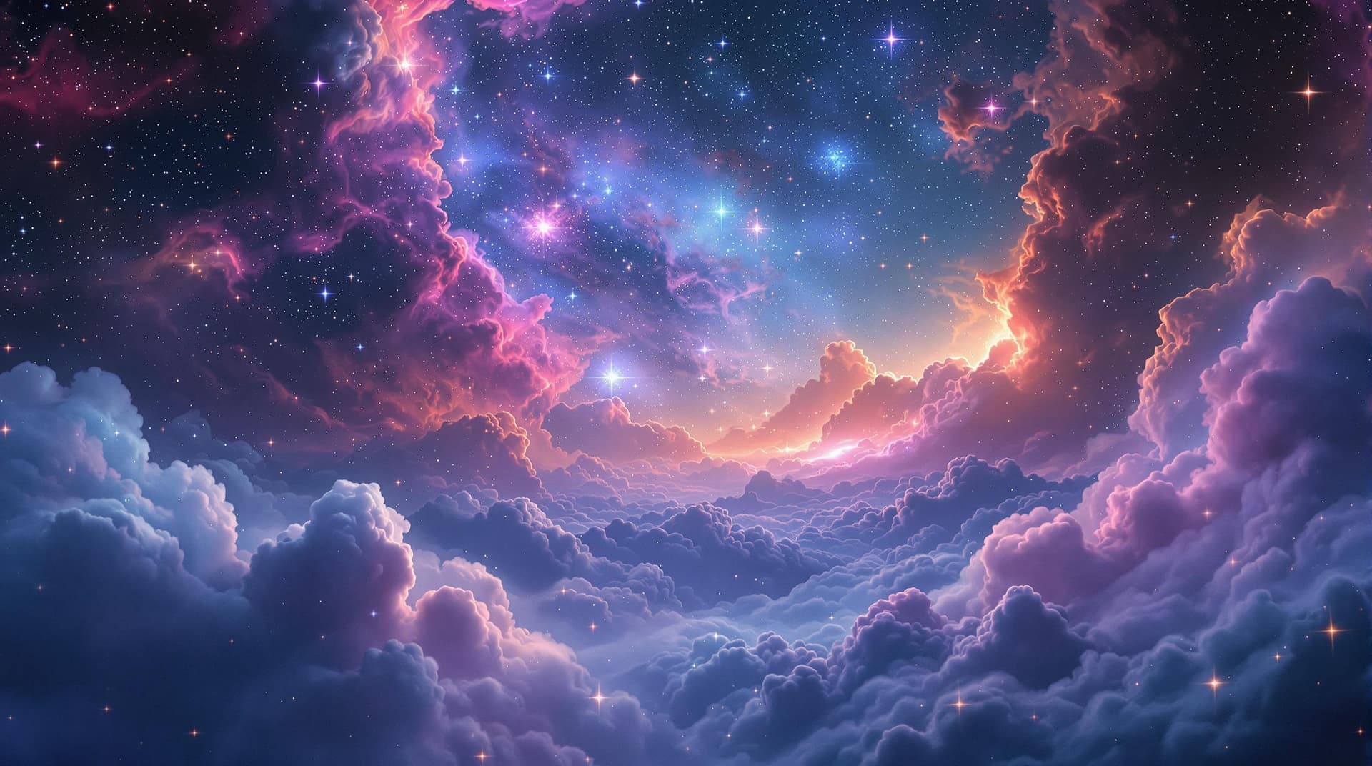 AI generated: wonderful surreal a starry valley  landscape  full of cosmic phenomena    in a close up view, made w...