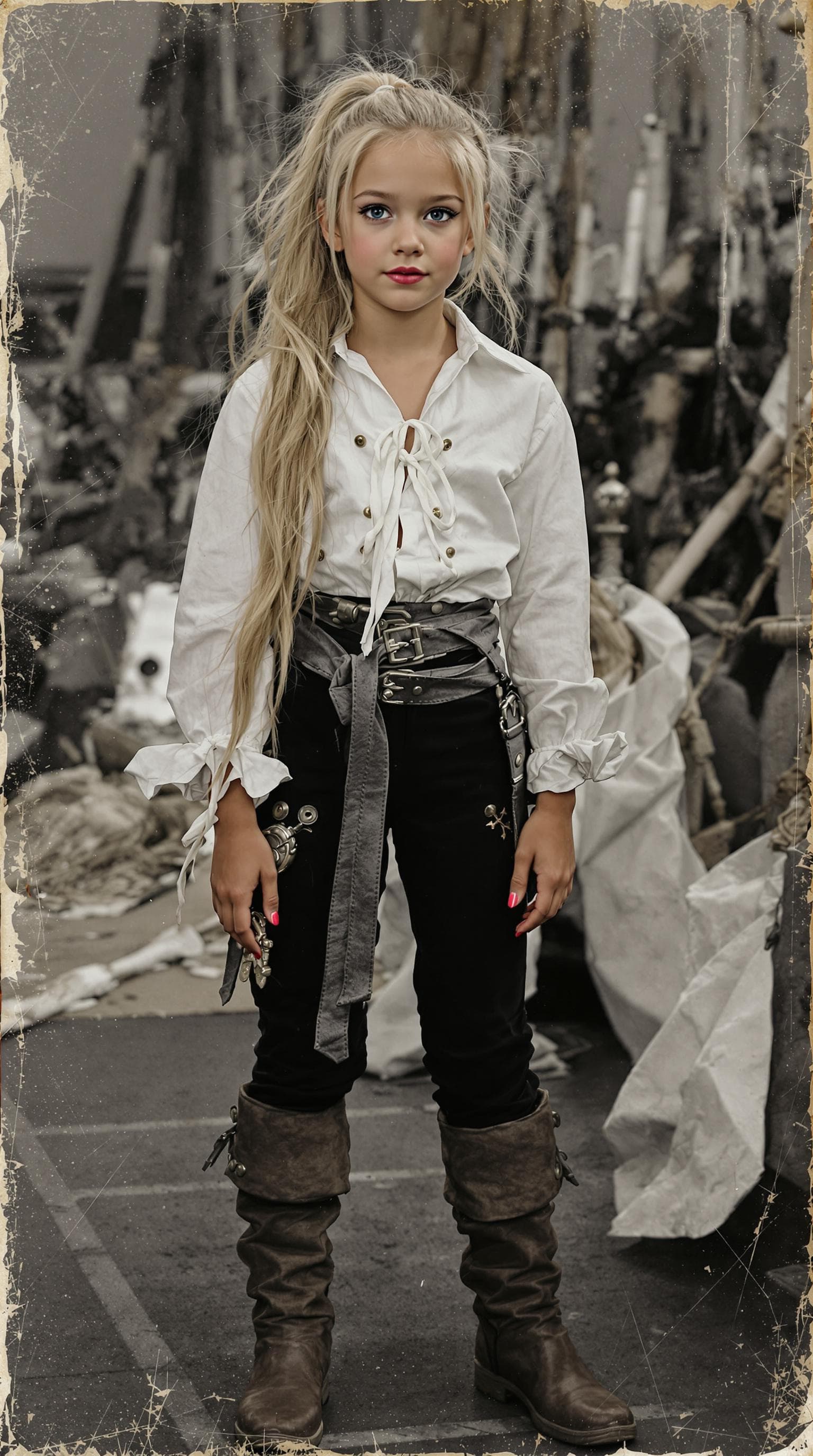AI generated: a professional vintage black and white photo (paper has aged over time) of a exceptionally beautiful...