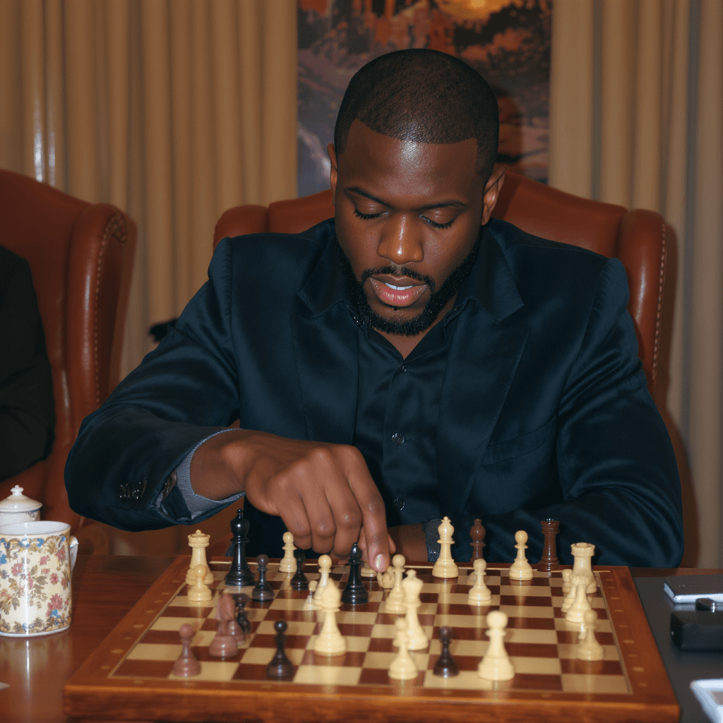 AI generated: kelvin hart playing chess