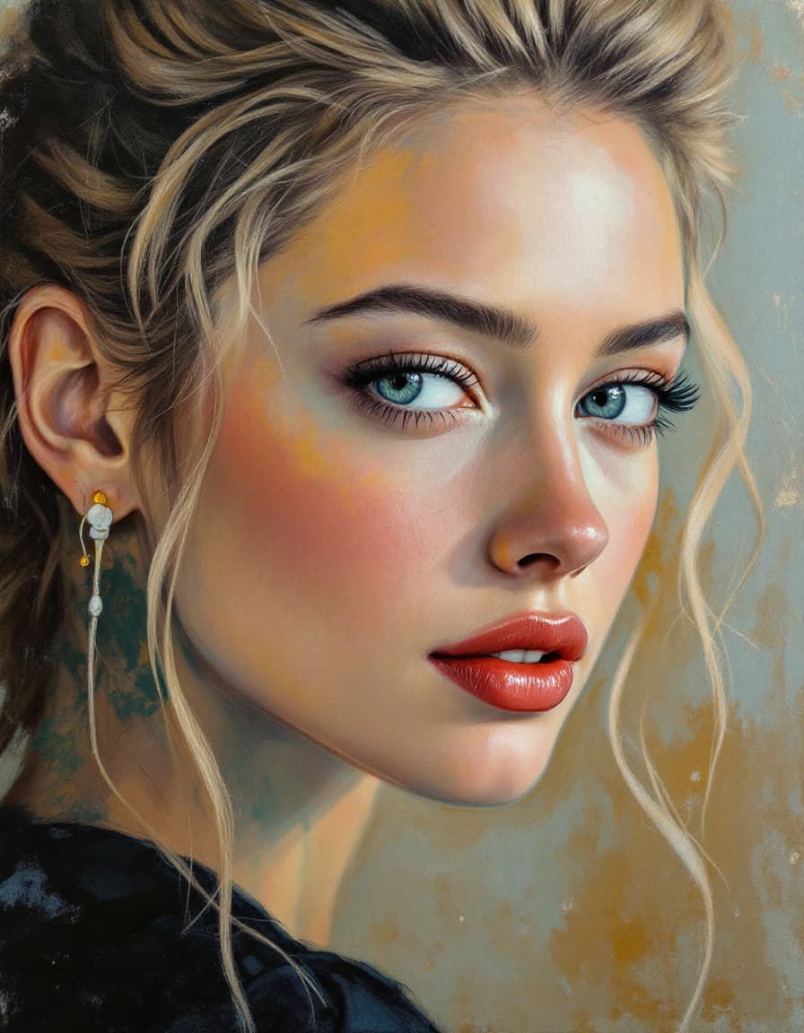AI generated: highly detailed painting, Amber Heard, 20-25 years old, stunning, delicate features, in the style of...