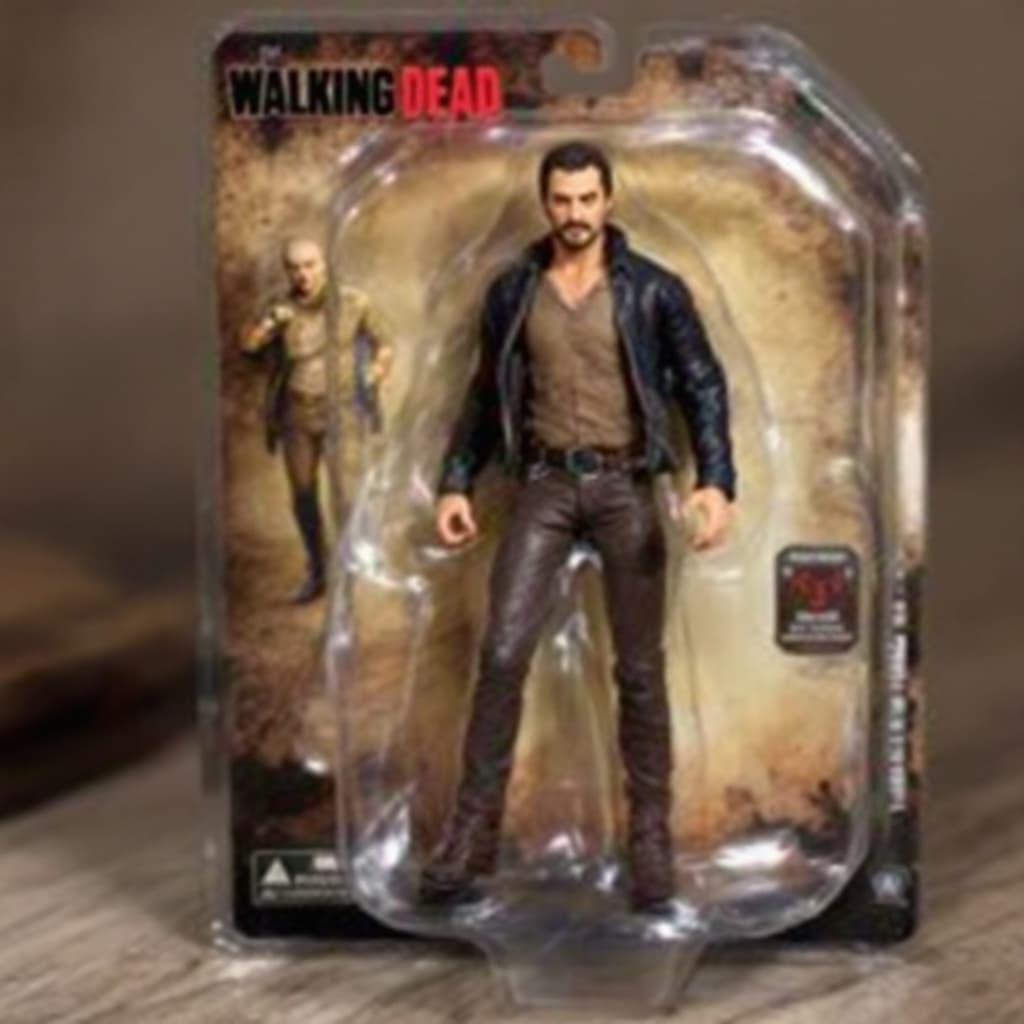 AI generated: A photo-realistic action figure packaged in a blister card, The figure stands behind a clear plastic...