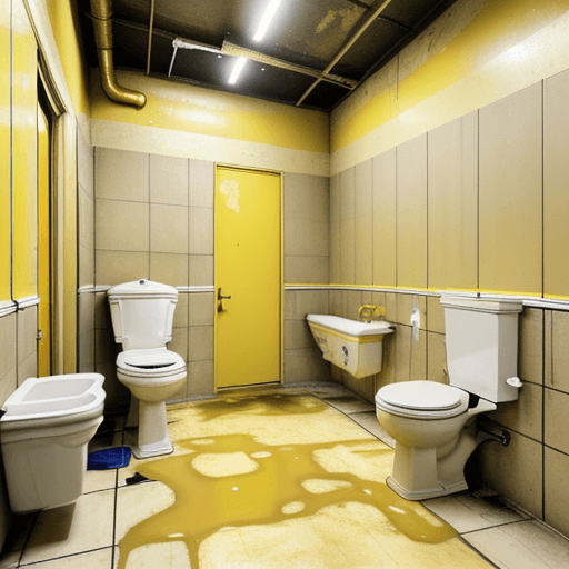 AI generated: Masterpiece professional epic dreamy hyper realism perfect hd 8k raw a row of toilets and urinals in...