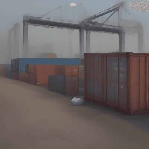 AI generated: Container in the container yard. 8k, --ar 3:4