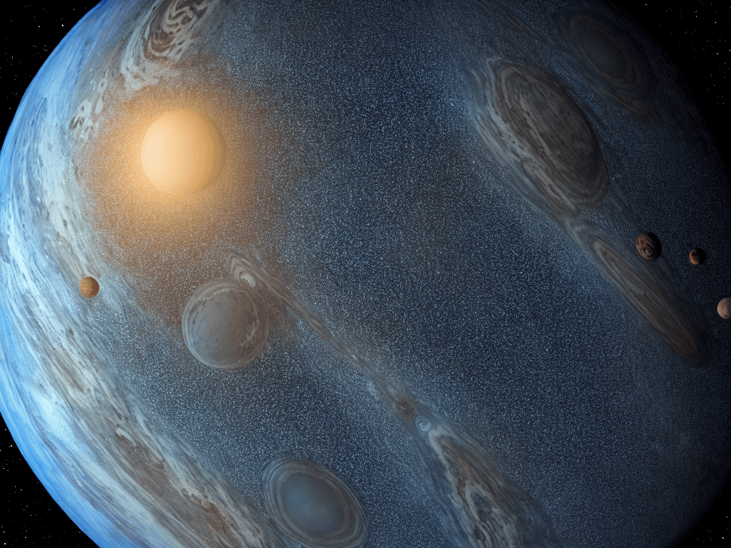AI generated: A 35mm photography of a highly detailed planet, night time, photorealistic, cinematic, movie quality...