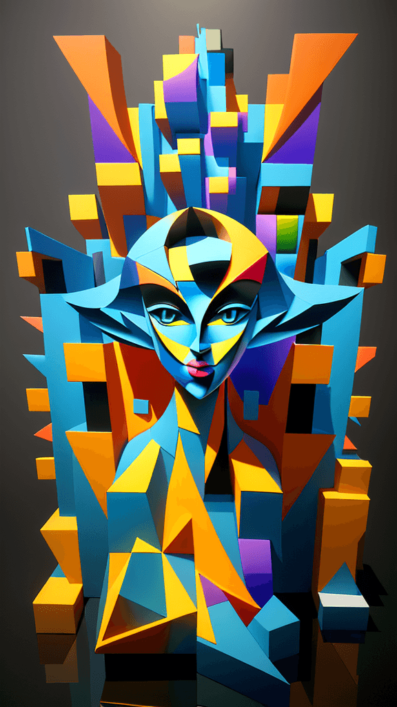AI generated: rfktrstyle 3D Cubistpaper"An artistic visionary harnessing the essence of creativity, merging intric...